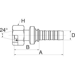 Žarnos įdėklas DN16-1 BSP 10GS16FDHORX