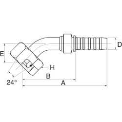 Įdėklas 45° DN13-M22x1.5 8GS15FDLORX45