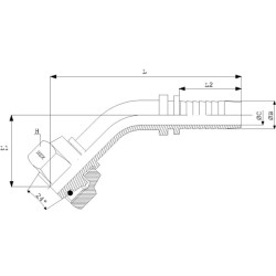 Įdėklas DN13-M22x1.5-15L-45° nerūdijančio plieno PGLO132245RVS