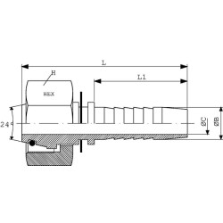 Įdėklas DN13-M24x1.5-16S nerūdijantis plienas PGSO1324RVS