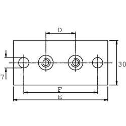 Dviejų skylių plokštė iš nerūdijančio plieno, Gr.5 RS9415RVS