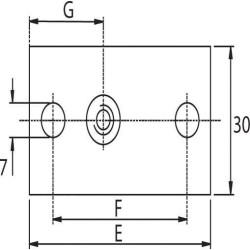 Dviejų skylių plokštė plienui Gr.0 RS9410