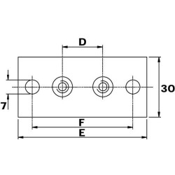 Dviejų skylių plokštė iš nerūdijančio plieno, Gr.4 RS9414RVS