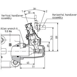 Trijų padėčių valdymo vožtuvas DF25/3A-12L DF253001