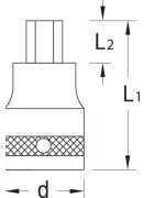 1 colio šešiakampės galvutės
