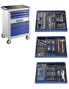 Pilni įrankių vežimėliai