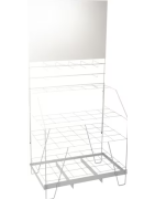 Kastuvų, semtuvų ir šakių stendas