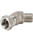 45 laipsnių adapteriai, nerūdijančio plieno