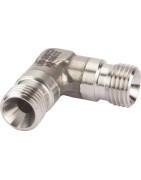 90 laipsnių adapteriai, nerūdijančio plieno